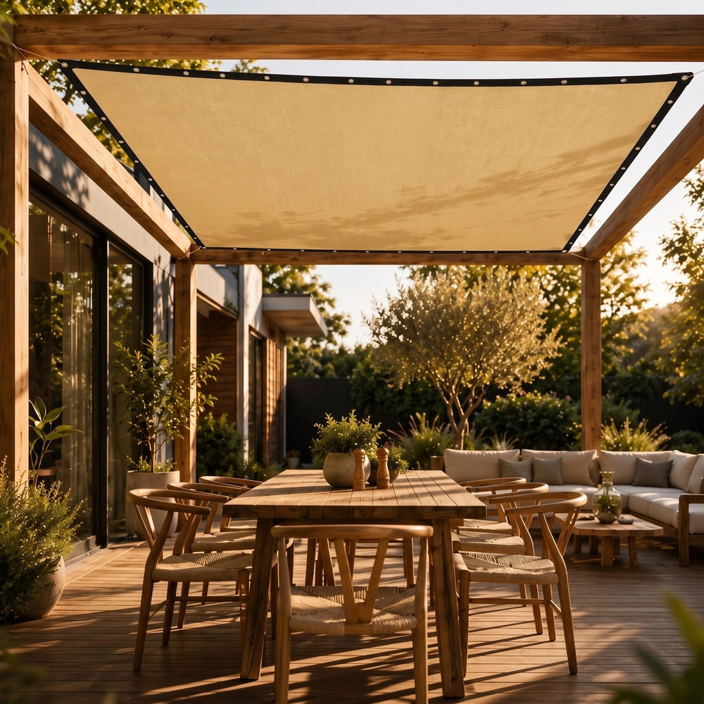 Rectangular Sun Shade Sail - HDPE Garden Shade Cloth with Reinforced Eyelets 1