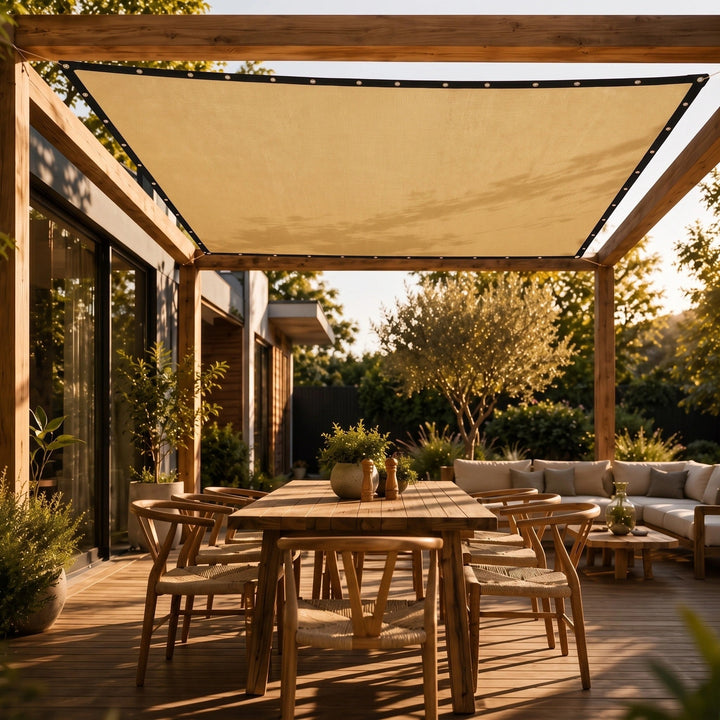 Rectangular Sun Shade Sail - HDPE Garden Shade Cloth with Reinforced Eyelets 1