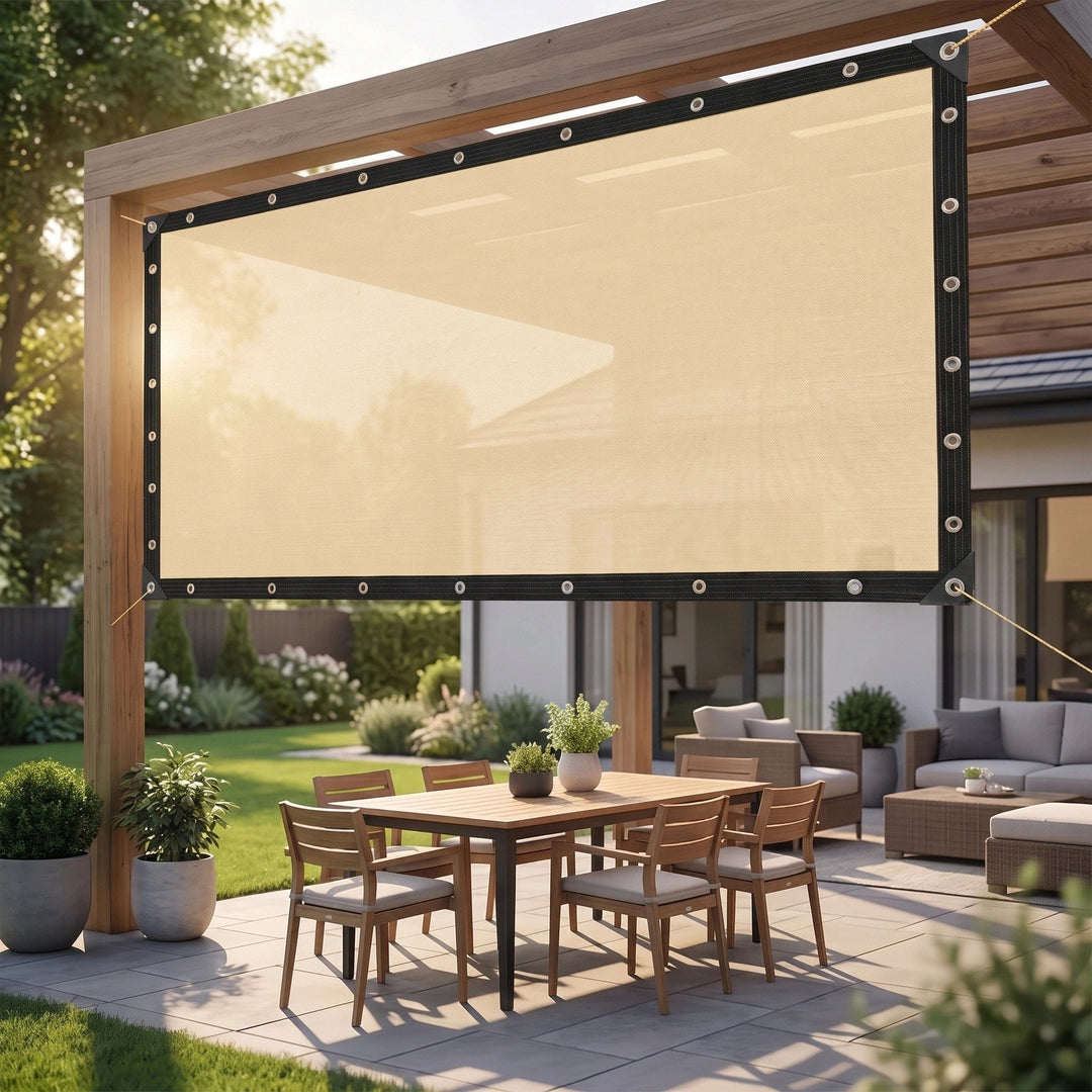 Rectangular Sun Shade Sail - HDPE Garden Shade Cloth with Reinforced Eyelets 3