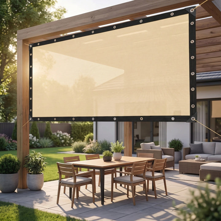 Rectangular Sun Shade Sail - HDPE Garden Shade Cloth with Reinforced Eyelets 3