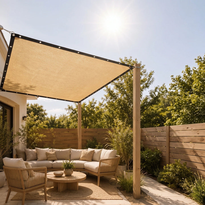 Rectangular Sun Shade Sail - HDPE Garden Shade Cloth with Reinforced Eyelets 5