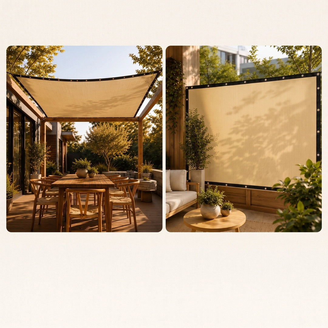 Rectangular Sun Shade Sail - HDPE Garden Shade Cloth with Reinforced Eyelets 6