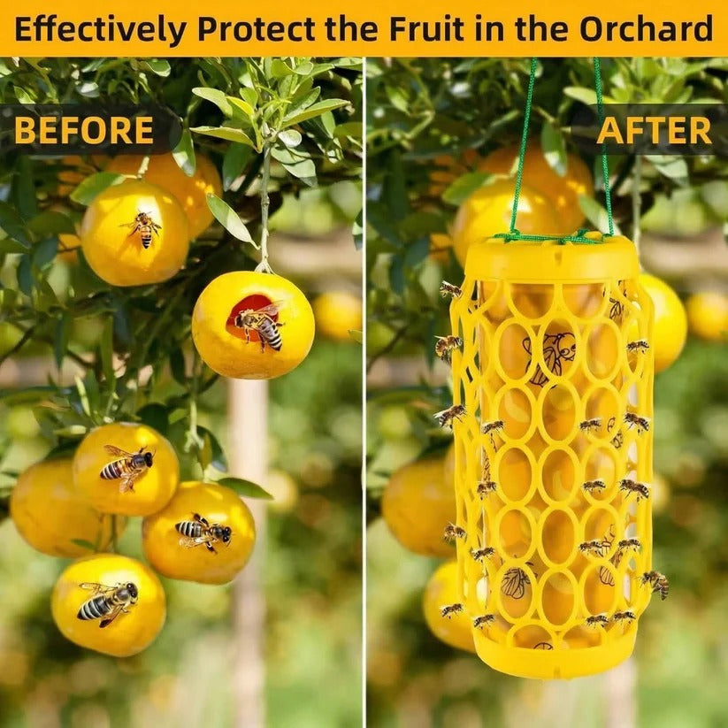 Reusable Hanging Wasp and Hornet Catcher Trap for Outdoor Garden Use, Set of 2 1