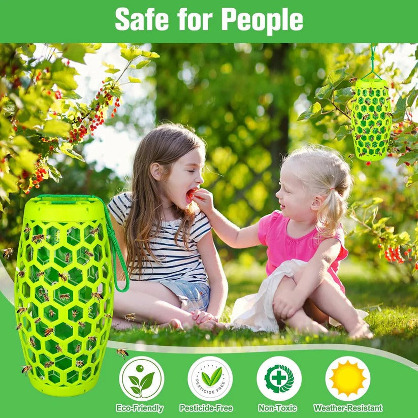 Reusable Hanging Wasp and Hornet Catcher Trap for Outdoor Garden Use, Set of 2 3