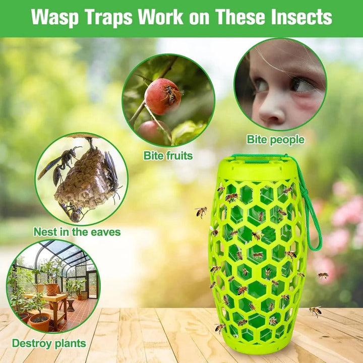 Reusable Hanging Wasp and Hornet Catcher Trap for Outdoor Garden Use, Set of 2 5
