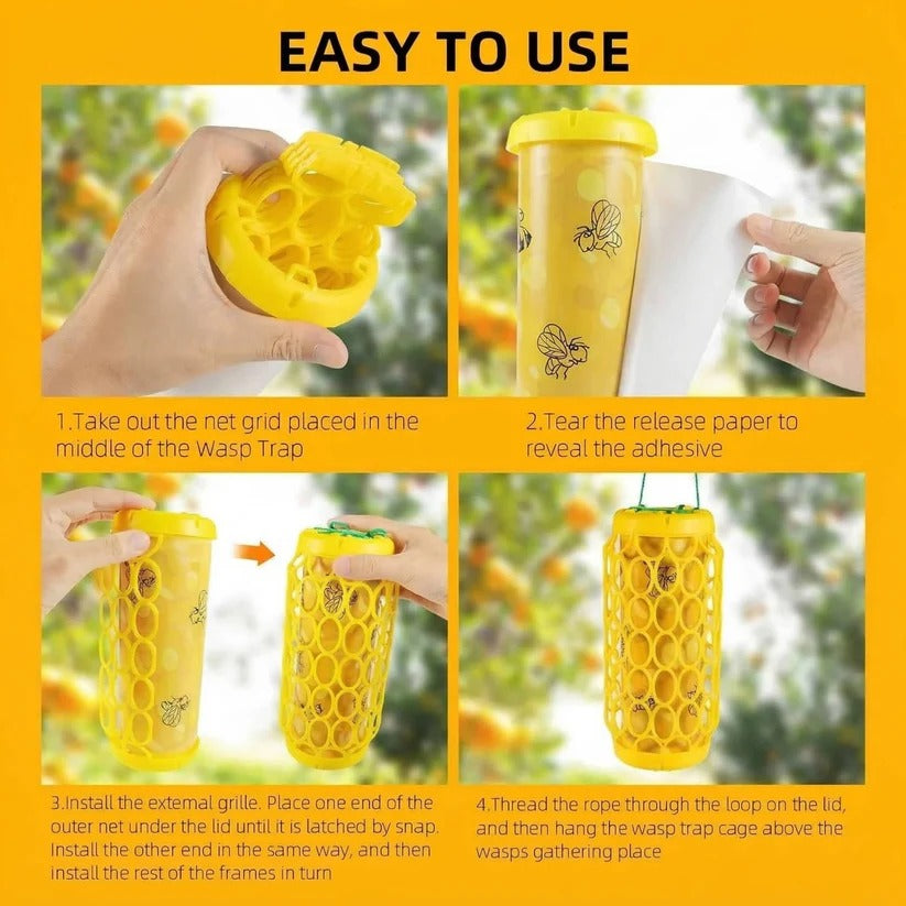 Reusable Hanging Wasp and Hornet Catcher Trap for Outdoor Garden Use, Set of 2 6