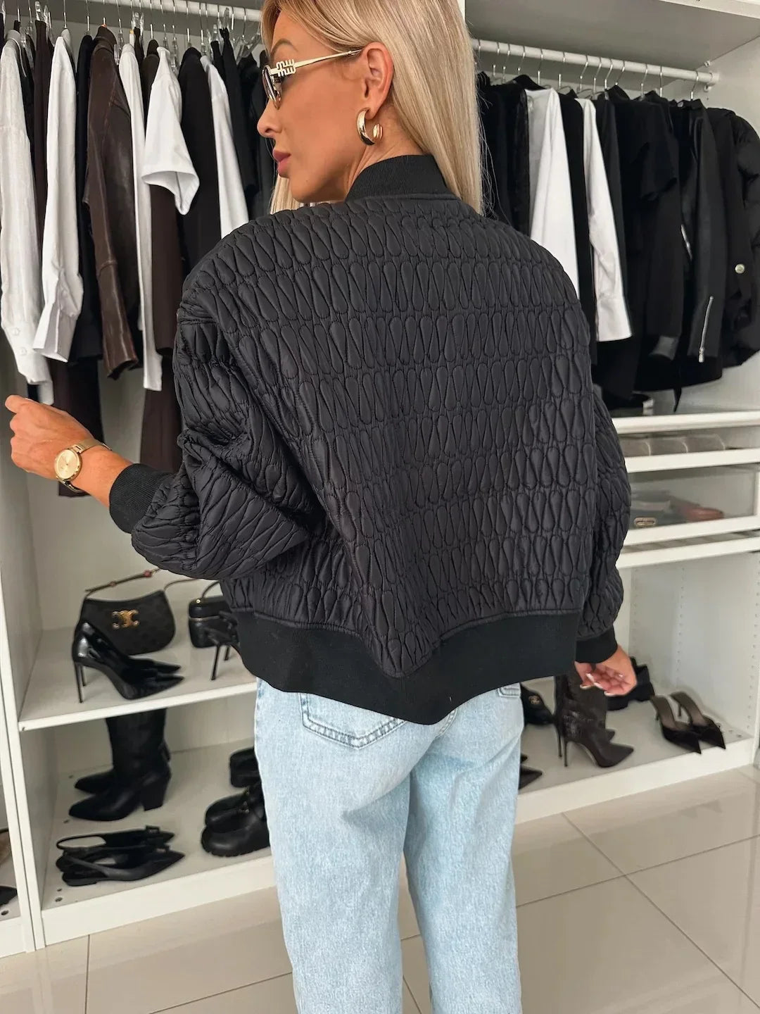 Women's Casual Zip-Up Bomber Jacket