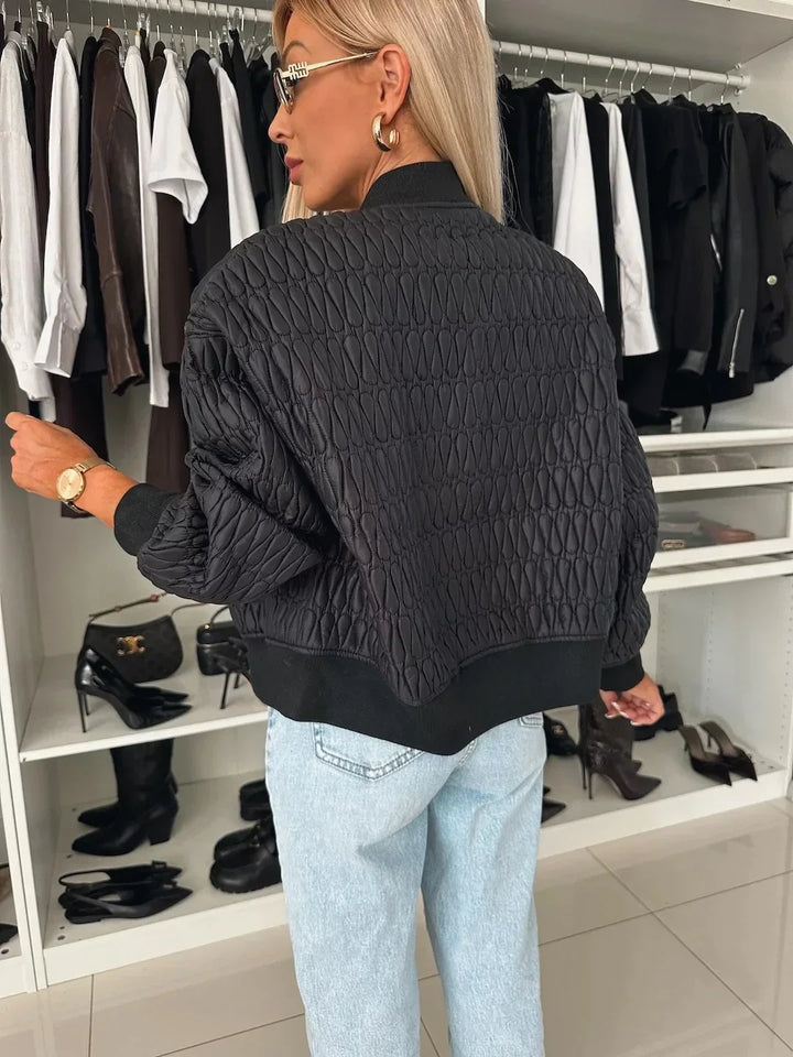 Women's Casual Zip-Up Bomber Jacket