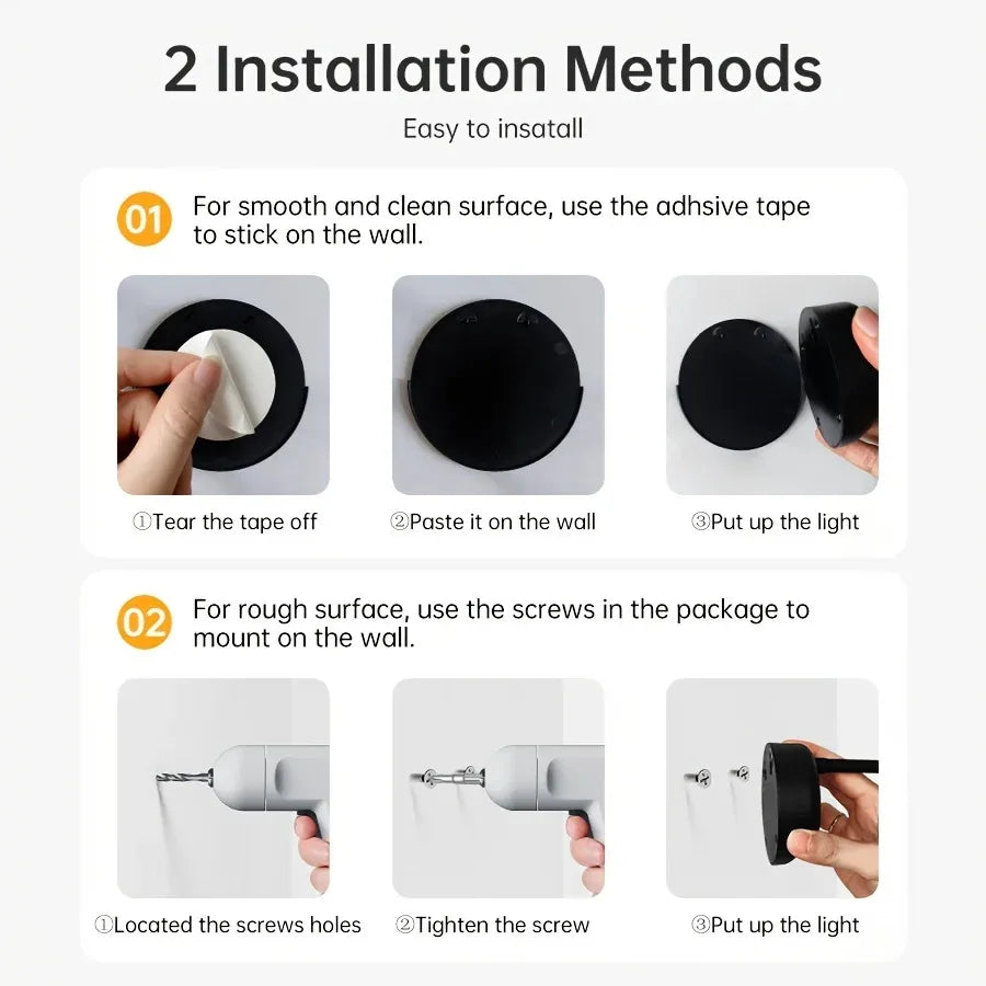 USB Rechargeable Motion Sensor Wall Light Dimmable LED Spotlight for