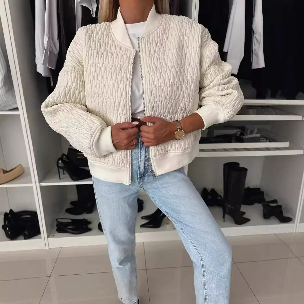 Women's Casual Zip-Up Bomber Jacket