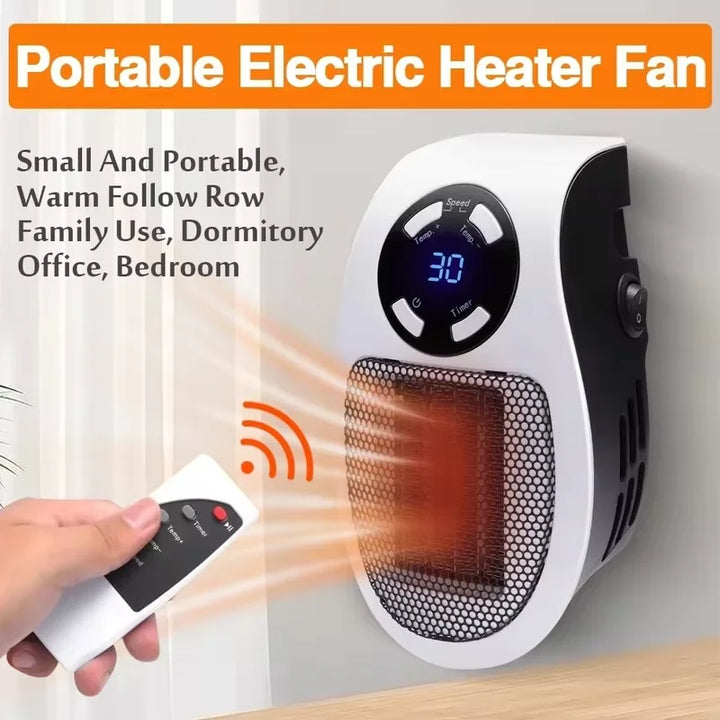 500W mini plug-in wall socket radiator with remote - view 2