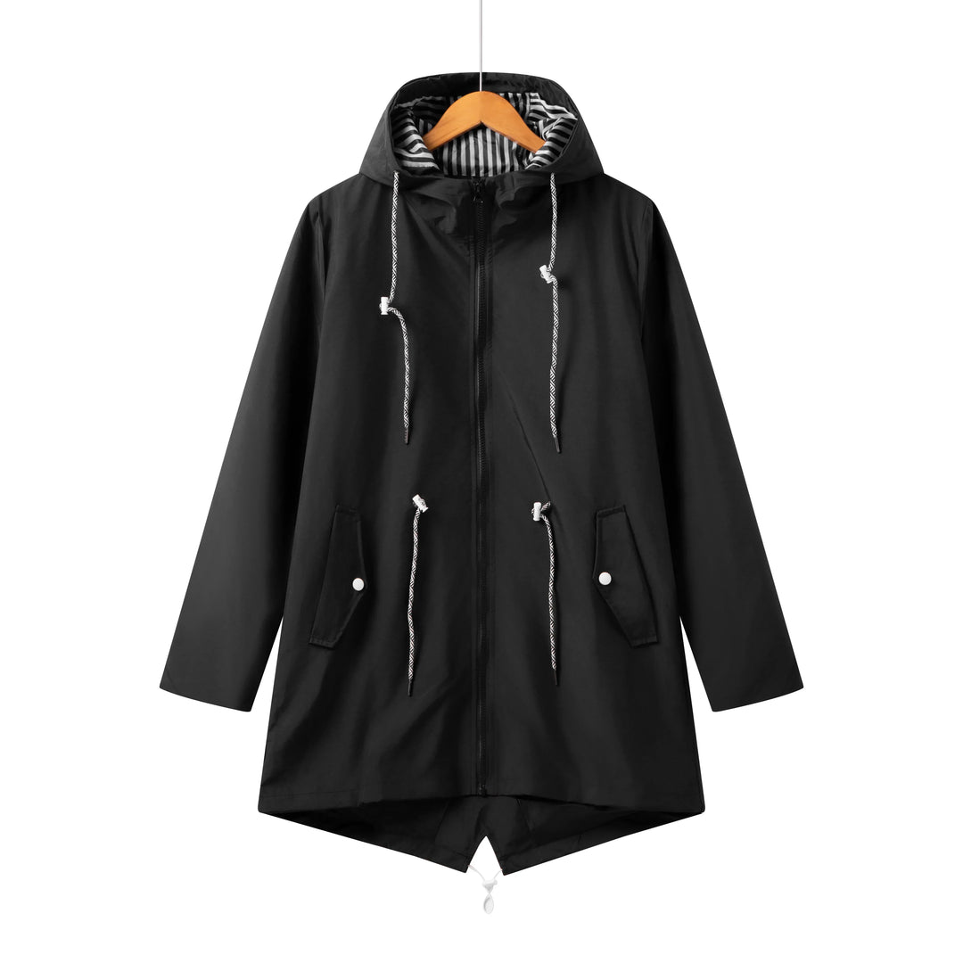 Women's Casual Long-Sleeve Coat with Zip Front