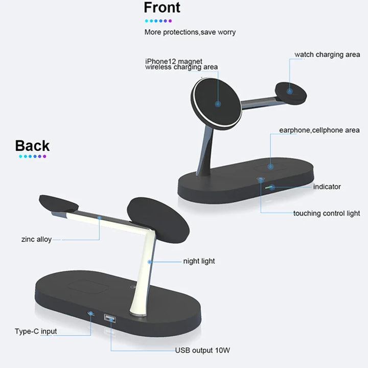 3 in 1 Wireless Charger Stand for iPhone 12-17 Apple Watch 4-10