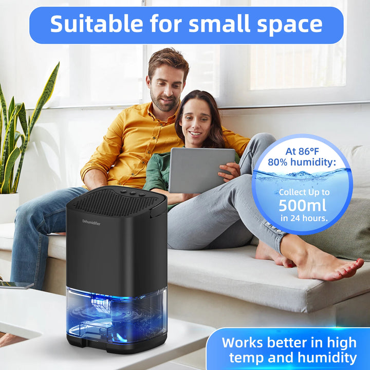 Portable Dehumidifier | 1000ml Quiet Tank for Bedrooms and Small Rooms
