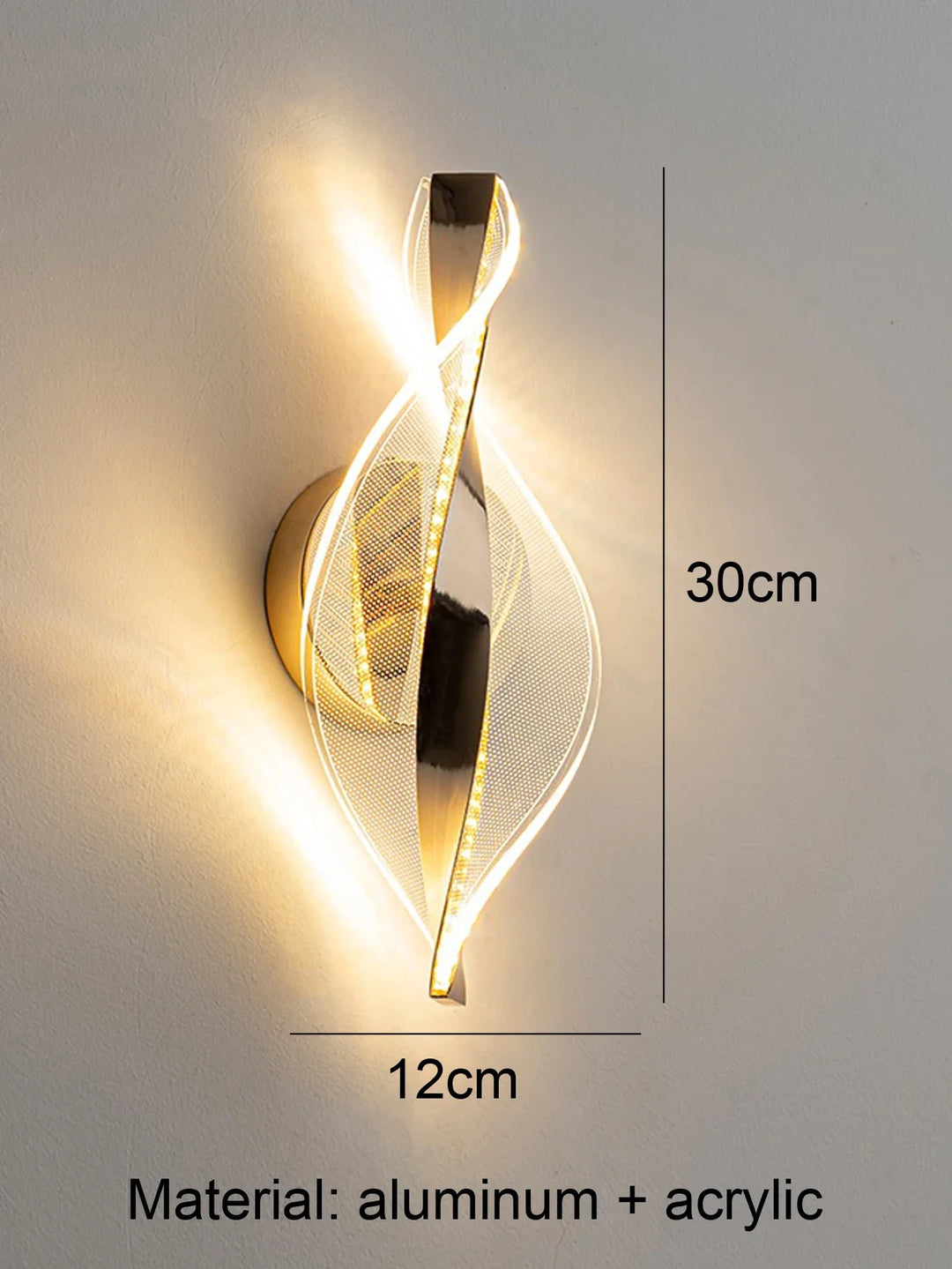 LED Modern 1PC Gold/Black Acrylic wall lamp,Lustre Hallway, Bedroom