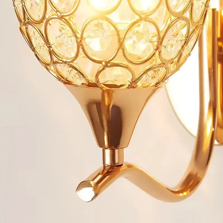 Crystal Wall Light with Gold & Silver Finish – Modern Luxury LED Wall