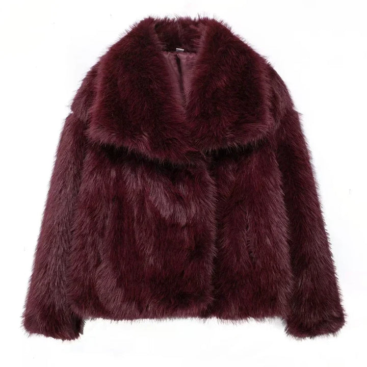 Women's Hooded Button-Front Coat for Cold Weather in Red