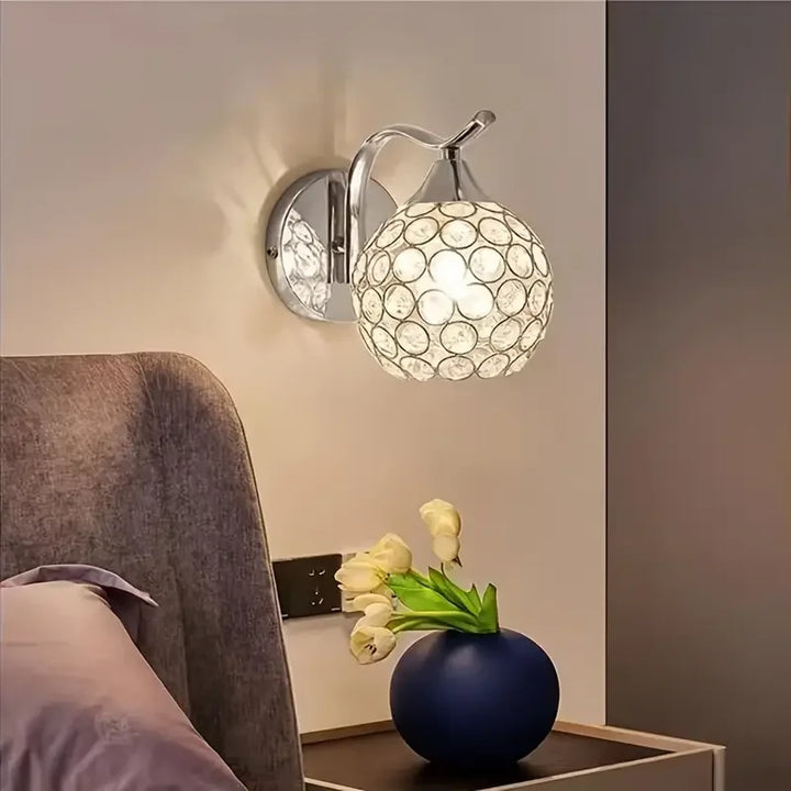 Crystal Wall Light with Gold & Silver Finish – Modern Luxury LED Wall