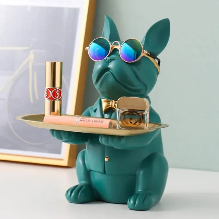 Multi-Functional Bulldog Tray Animal Statue Storage Ornament for