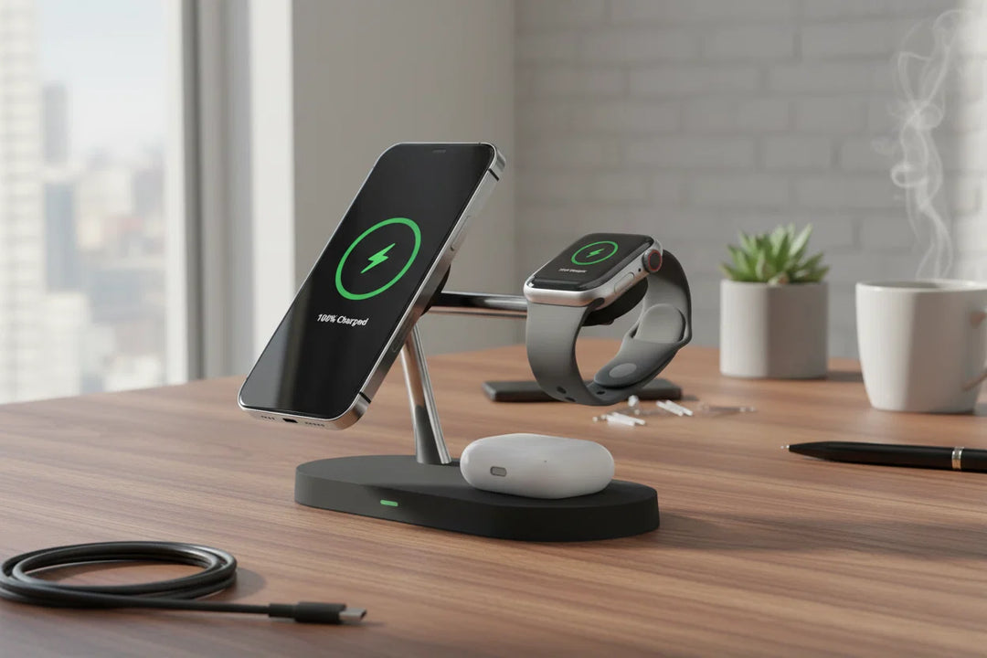 3 in 1 Wireless Charger Stand for iPhone 12-17 Apple Watch 4-10