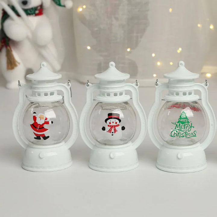 Portable LED Christmas Santa Claus Snowman Lanterns Indoor Decor