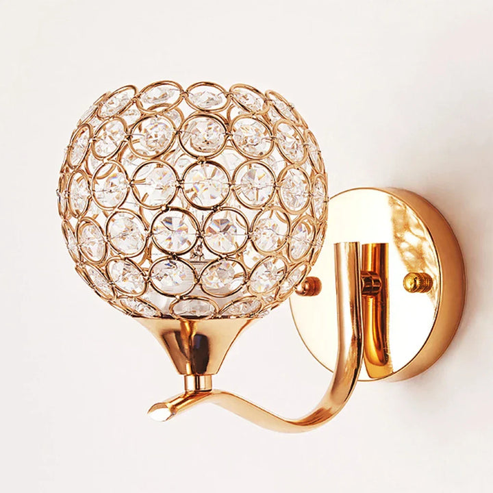 Crystal Wall Light with Gold & Silver Finish – Modern Luxury LED Wall