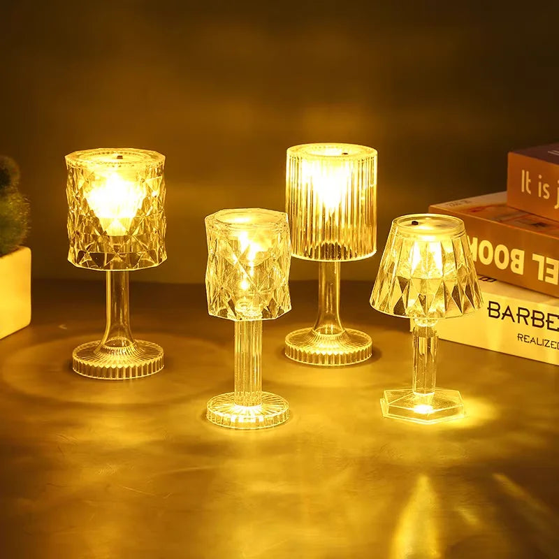 Crystal LED Table Lamp – Colour Changing Touch Night Light |