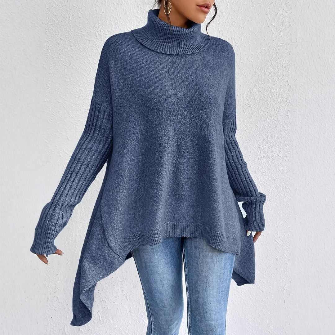 Women's Cashmere-Blend Roll-Neck Winter Top