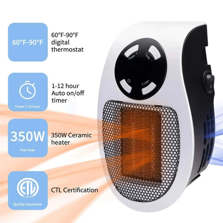 500W mini plug-in wall socket radiator with remote - view 5