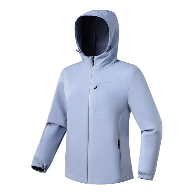 Women's Simple Long-Sleeve Hooded Jacket
