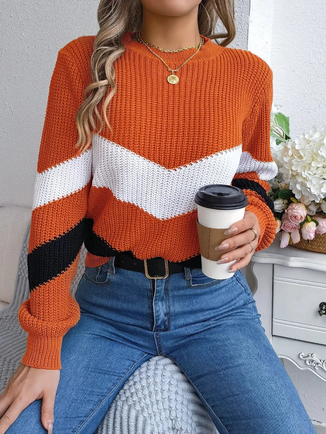 Women's Cashmere-Blend Winter Jumper with Roll-Neck