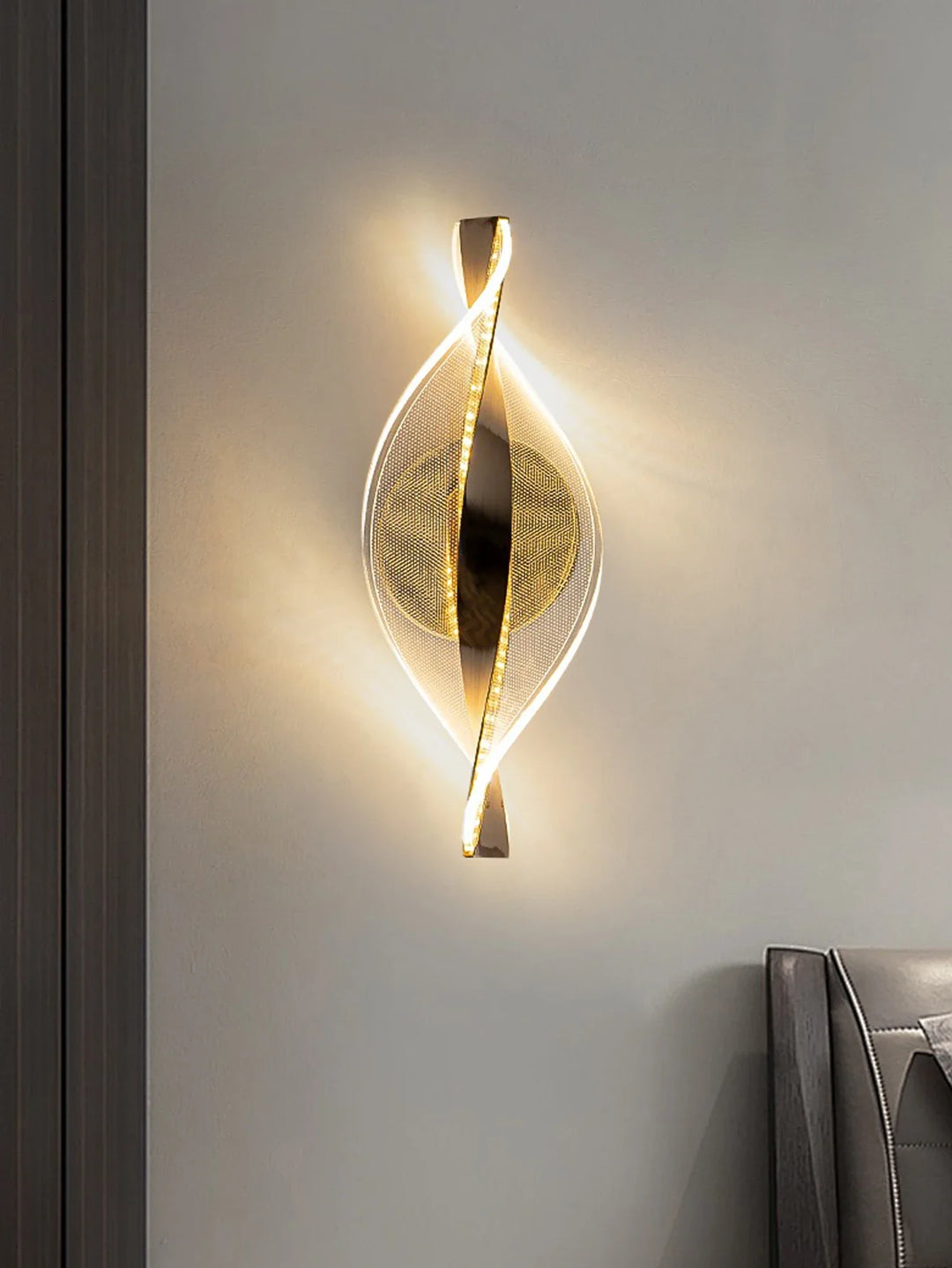 LED Modern 1PC Gold/Black Acrylic wall lamp,Lustre Hallway, Bedroom