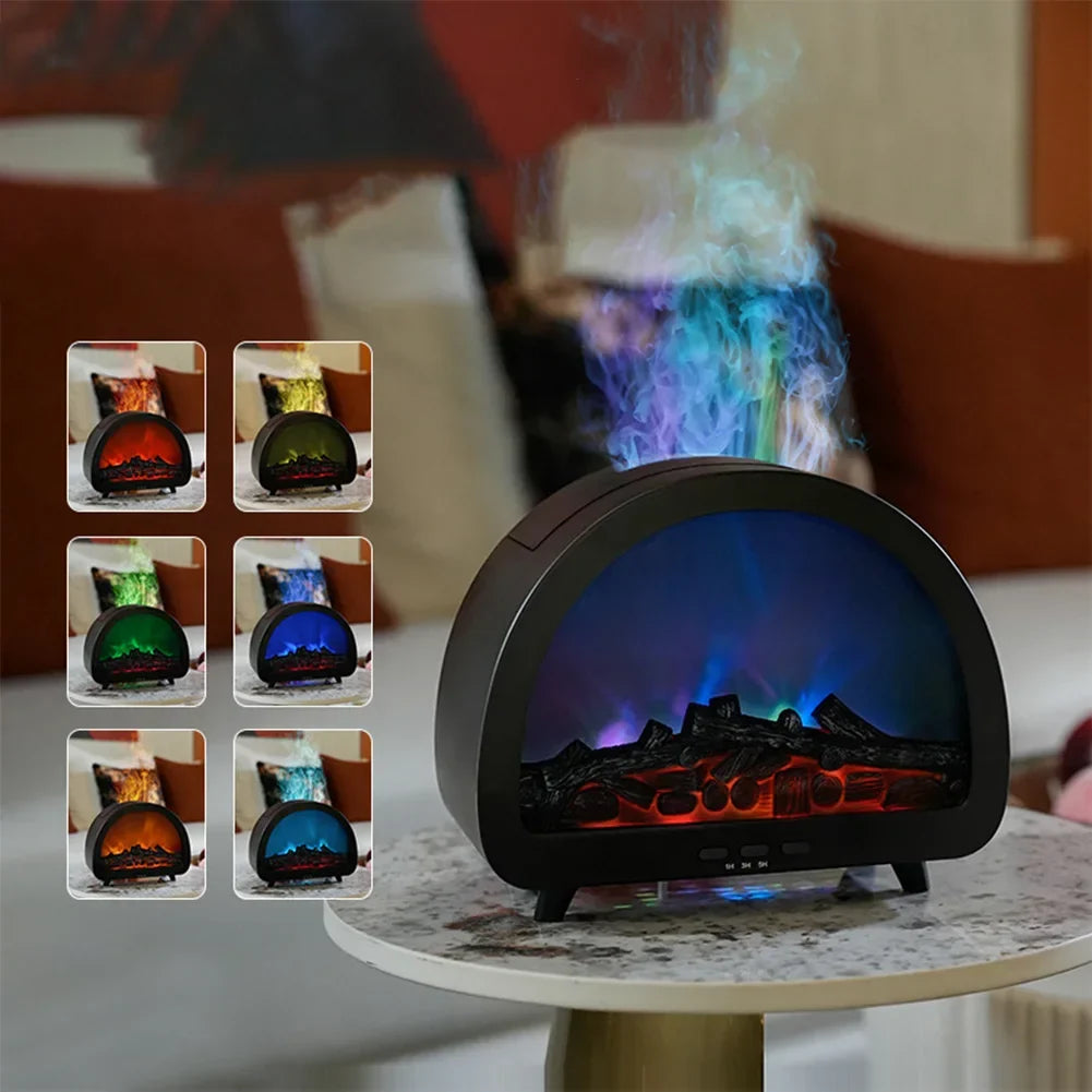 Flame effect aroma humidifier with cosy LED glow - view 4