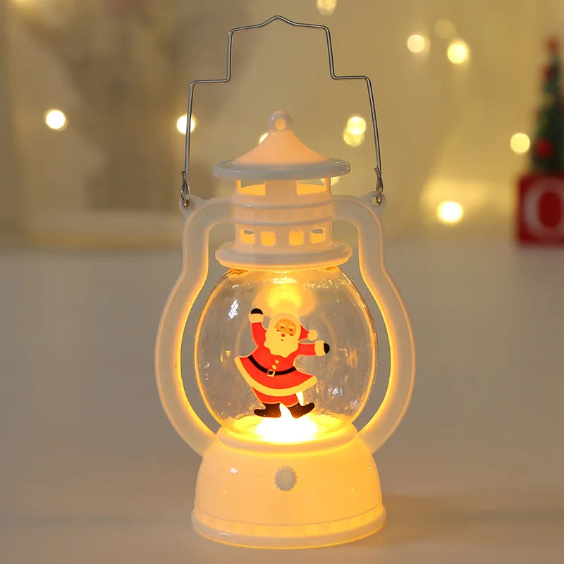 Portable LED Christmas Santa Claus Snowman Lanterns Indoor Decor