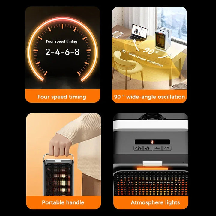 1000W oscillating ceramic heater with remote control - view 5