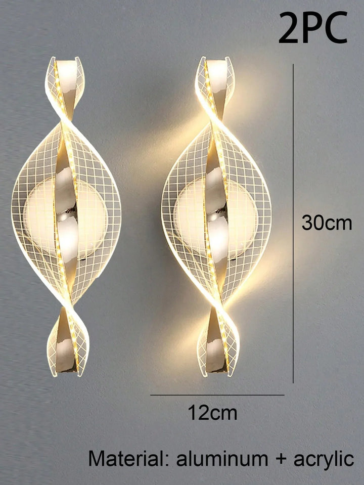 LED Modern 1PC Gold/Black Acrylic wall lamp,Lustre Hallway, Bedroom
