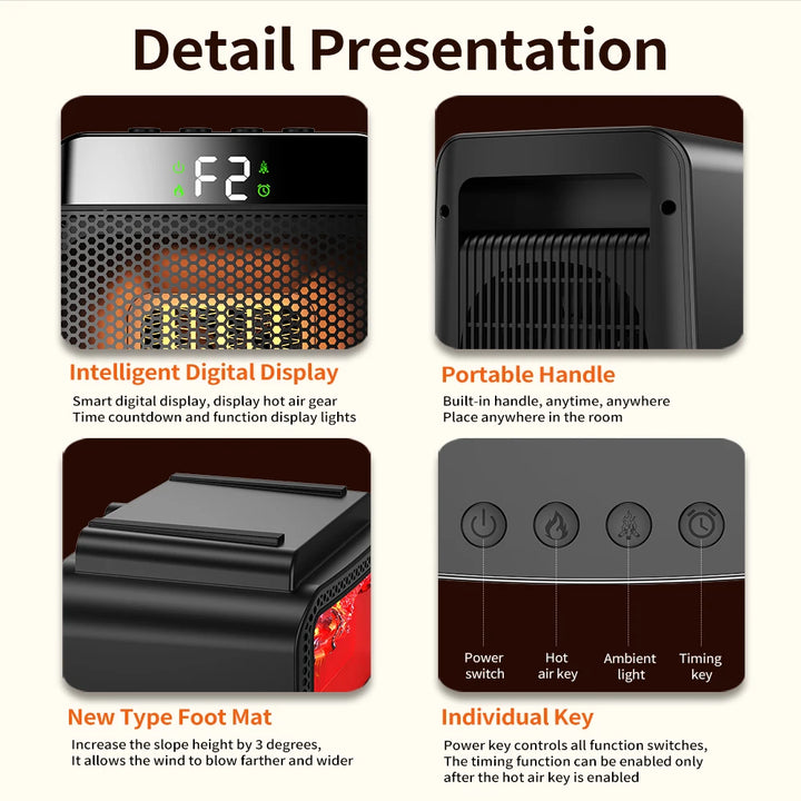 PTC ceramic desktop heater for office and study - view 5