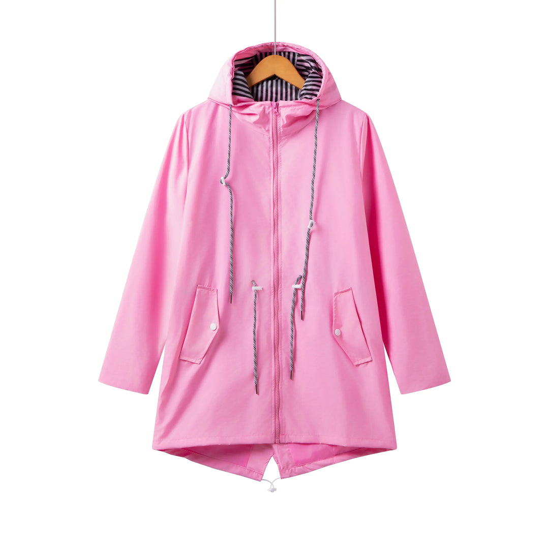 Women's Casual Long-Sleeve Coat with Zip Front