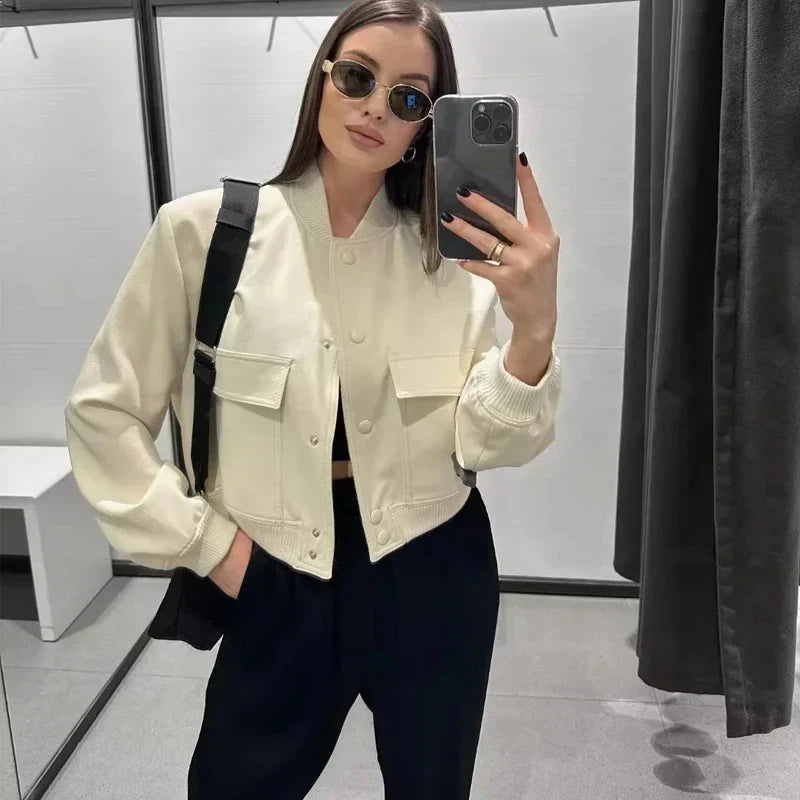 Women's Casual Front-Pocket Jacket