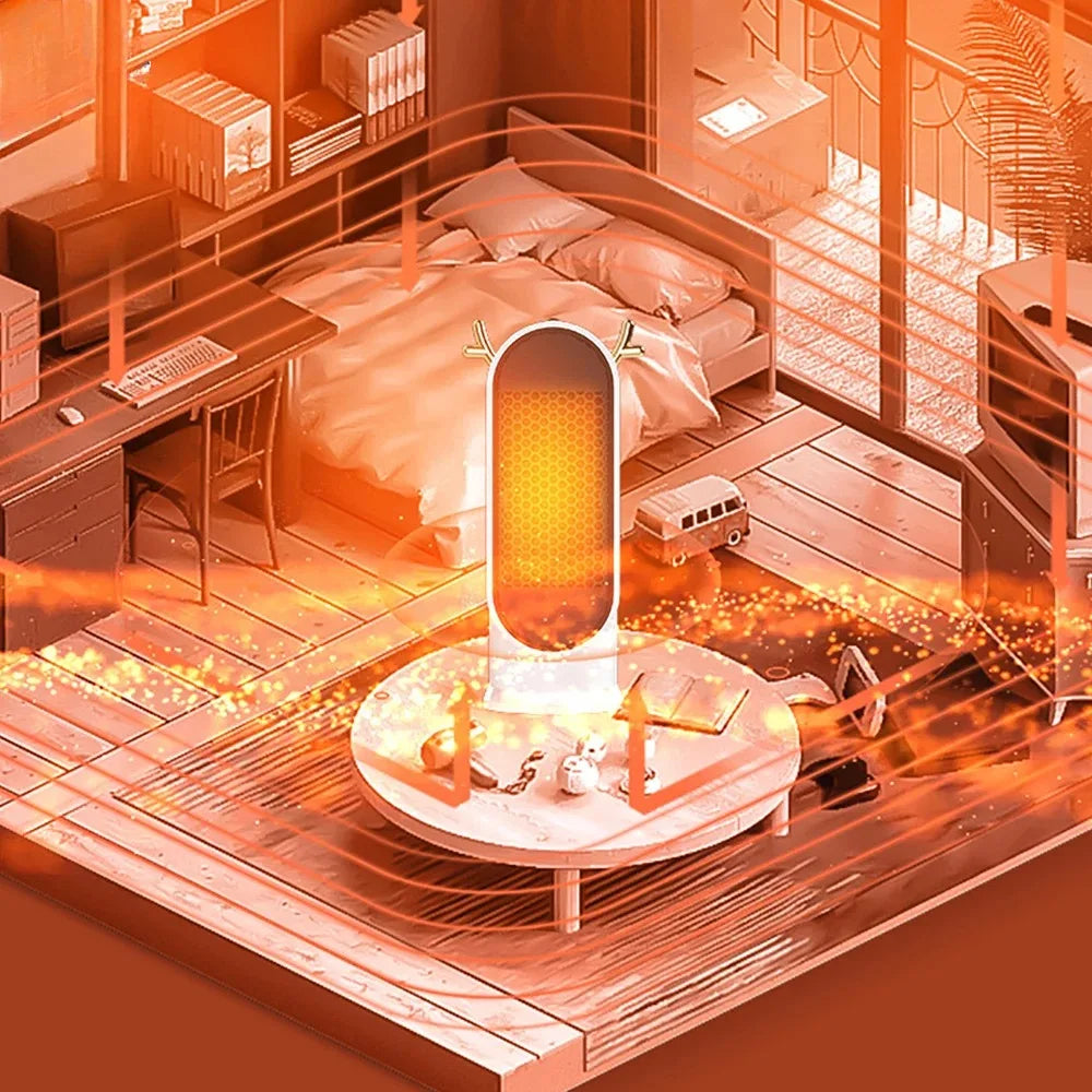Compact 500W ceramic desk heater with thermostat - view 5