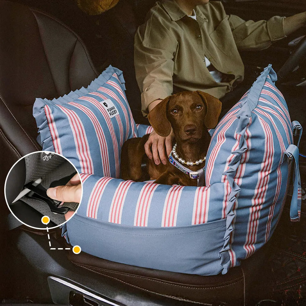 Portable Waterproof Dog Car Booster Seat with LATCH Anchors and Non Slip Base