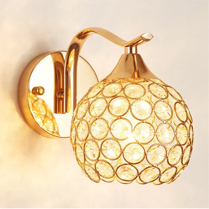 Crystal Wall Light with Gold & Silver Finish – Modern Luxury LED Wall