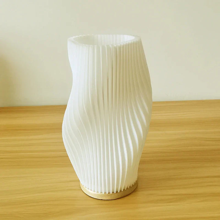 French Cream Style Pleated Desk Lamp – 3D Aesthetic Bedside Table