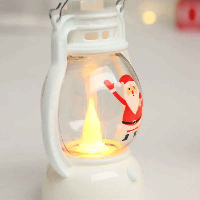Portable LED Christmas Santa Claus Snowman Lanterns Indoor Decor