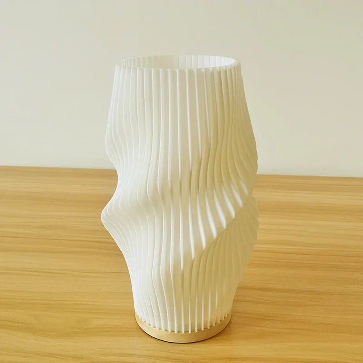French Cream Style Pleated Desk Lamp – 3D Aesthetic Bedside Table