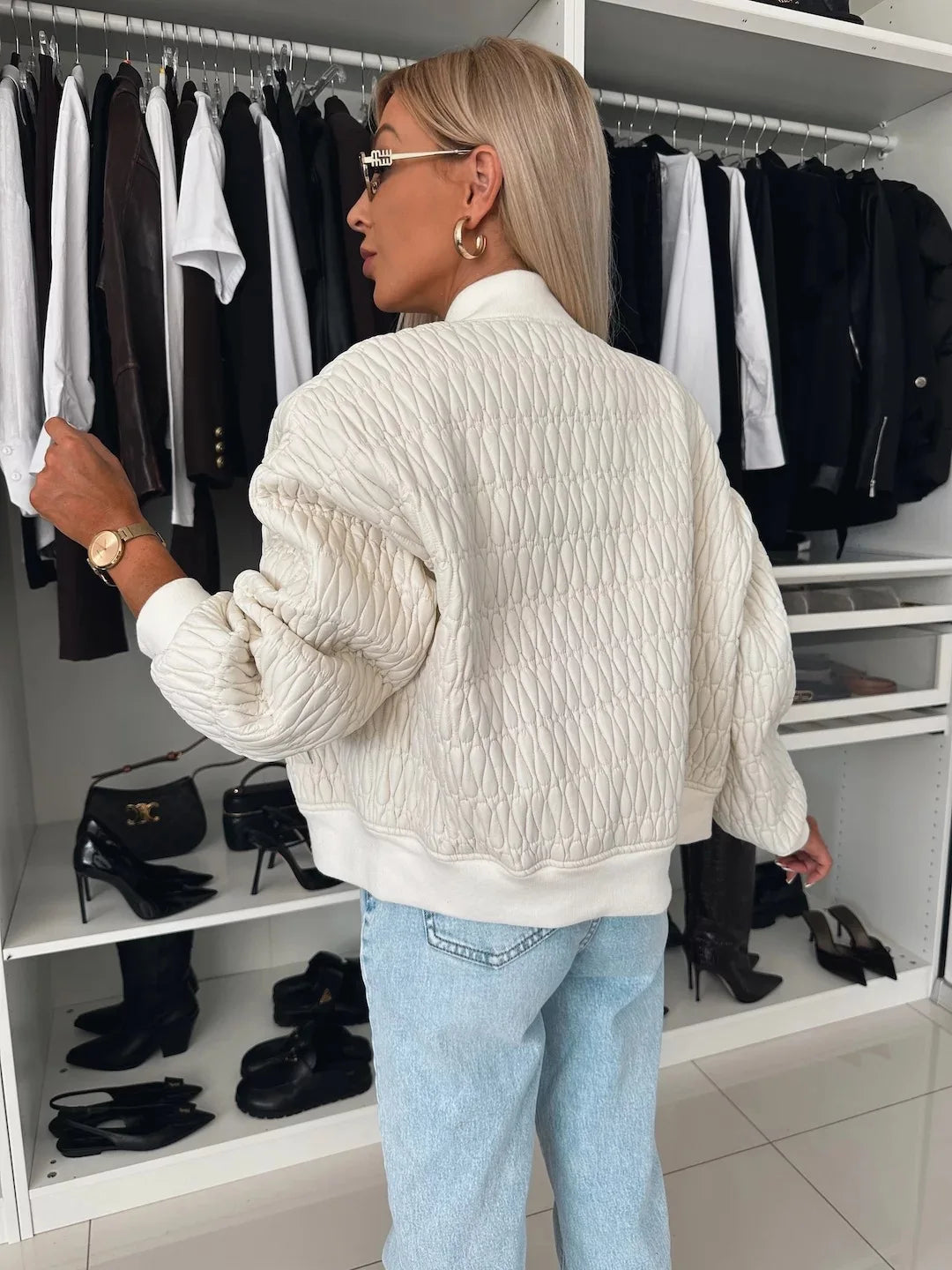 Women's Casual Zip-Up Bomber Jacket