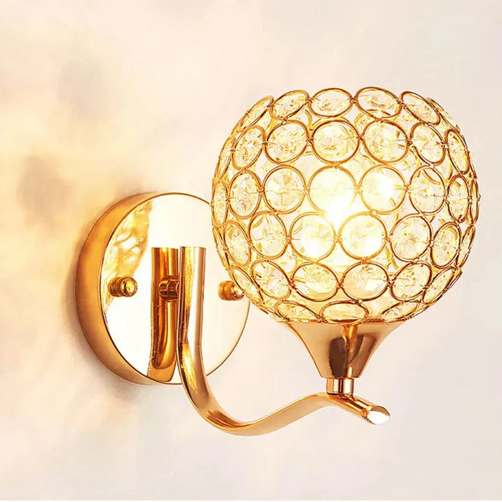 Crystal Wall Light with Gold & Silver Finish – Modern Luxury LED Wall