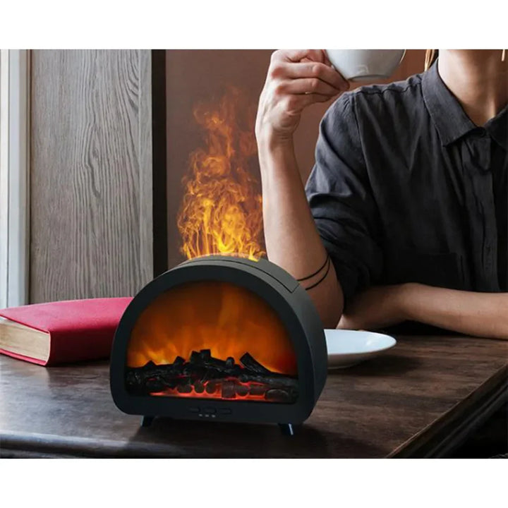 Flame effect aroma humidifier with cosy LED glow - view 2