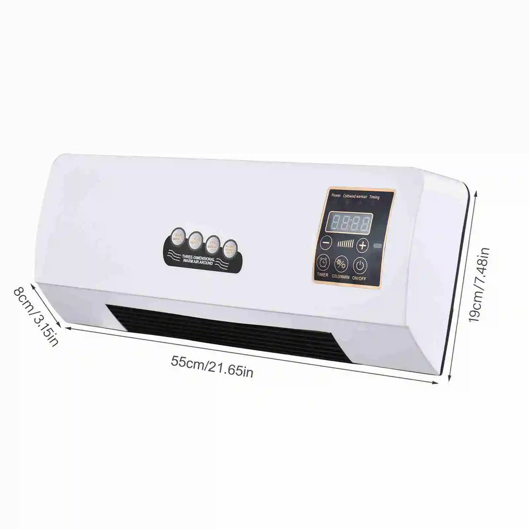 Wall mounted 2-in-1 heater and fan with digital display - view 5