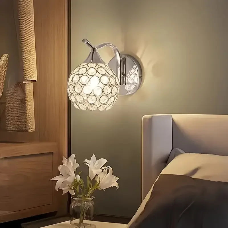 Crystal Wall Light with Gold & Silver Finish – Modern Luxury LED Wall